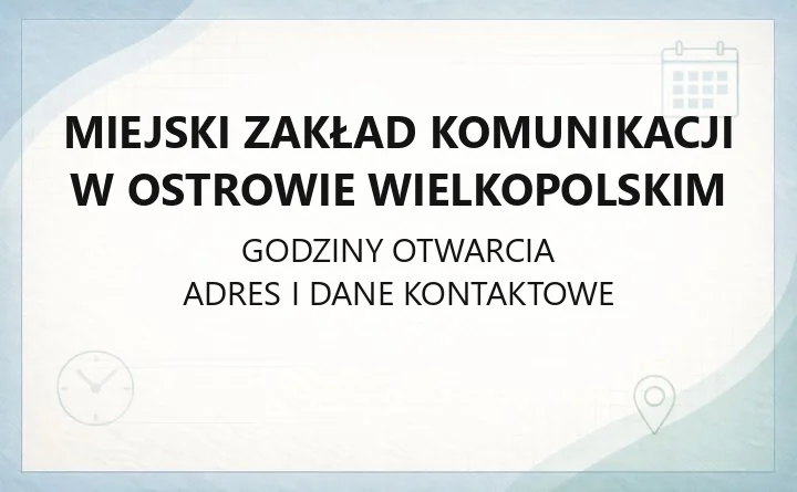 Miejski Zakład Komunikacji w Ostrowie Wielkopolskim - kontakt, bilety, rozkład jazdy
