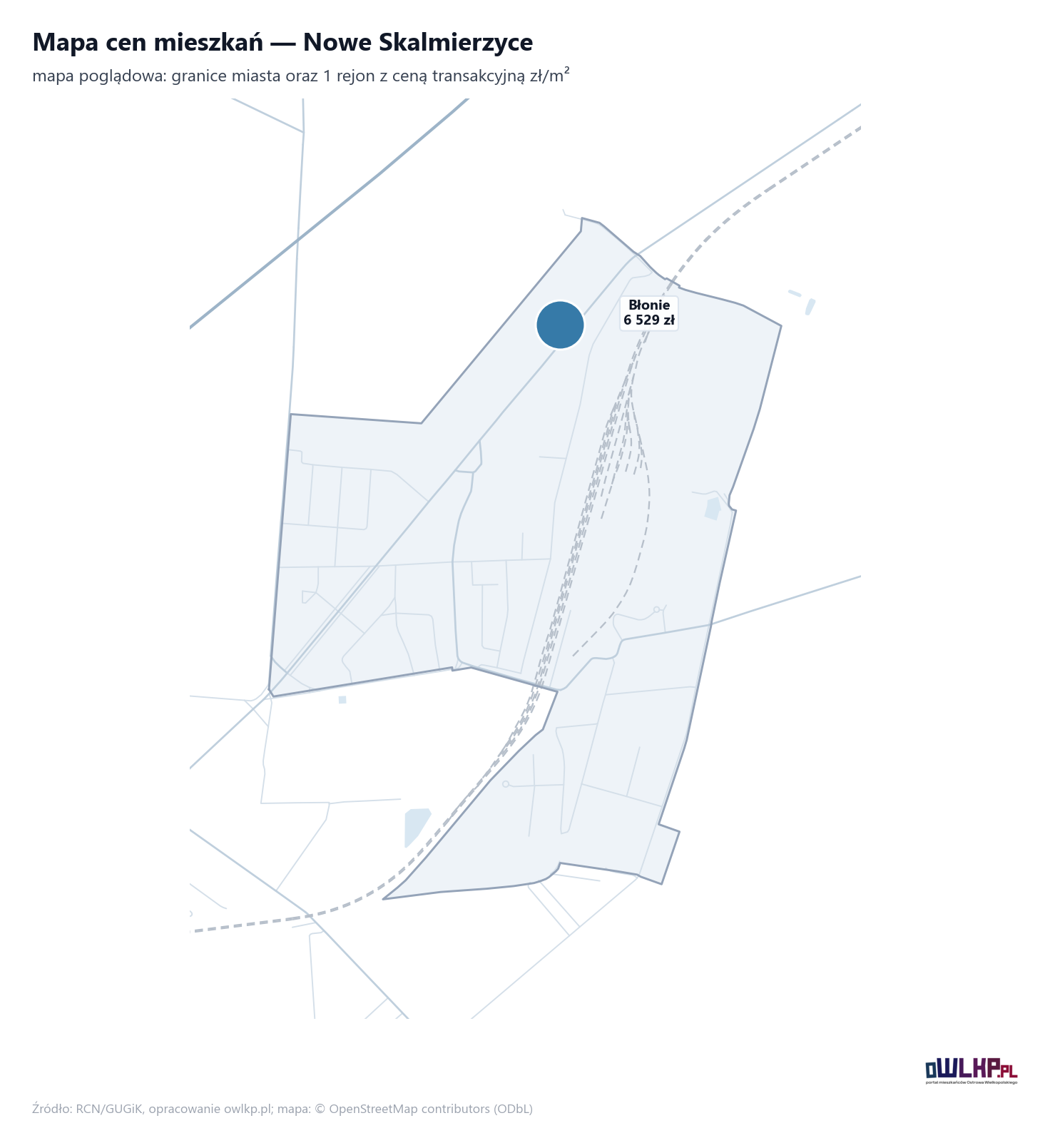 Mapa cen mieszkań - Nowe Skalmierzyce
