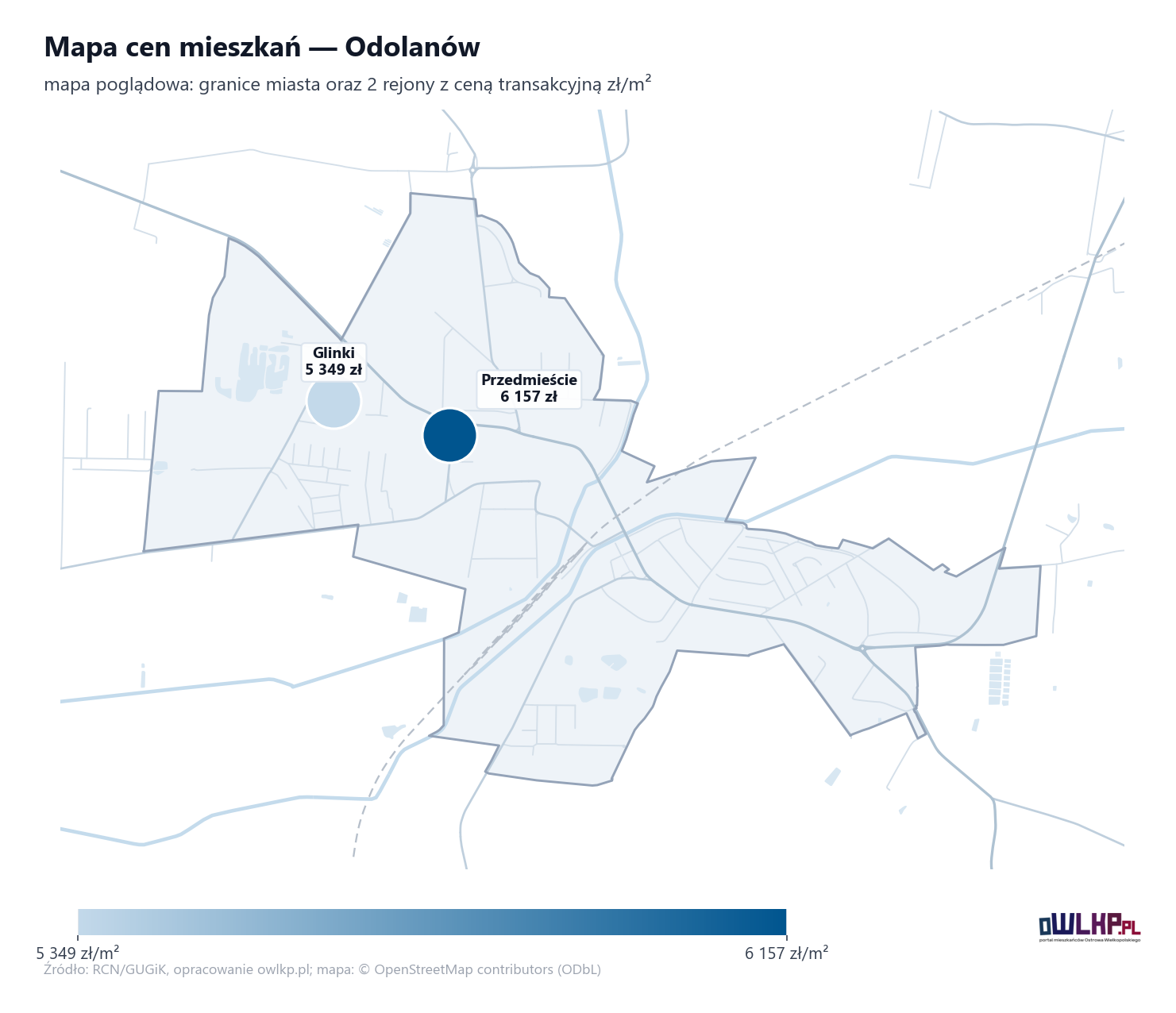Mapa cen mieszkań - Odolanów