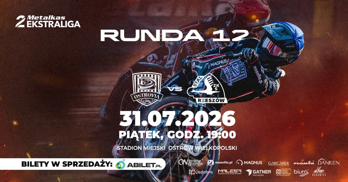 Grafika promocyjna wydarzenia MOONFIN MAGNUS Ostrów Wlkp. – mecz żużlowy