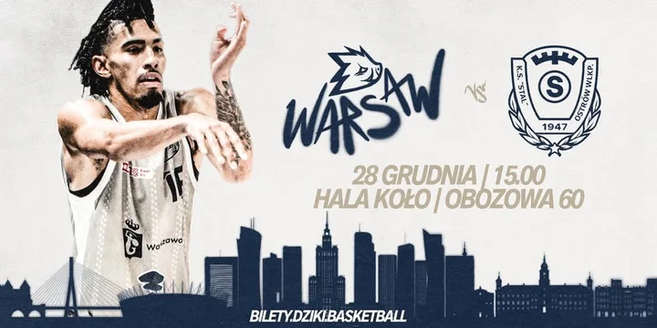 Grafika promocyjna wydarzenia Dziki Warszawa — Tasomix Rosiek vs Stal Ostrów Wielkopolski: mecz 28 grudnia w Hali Koło