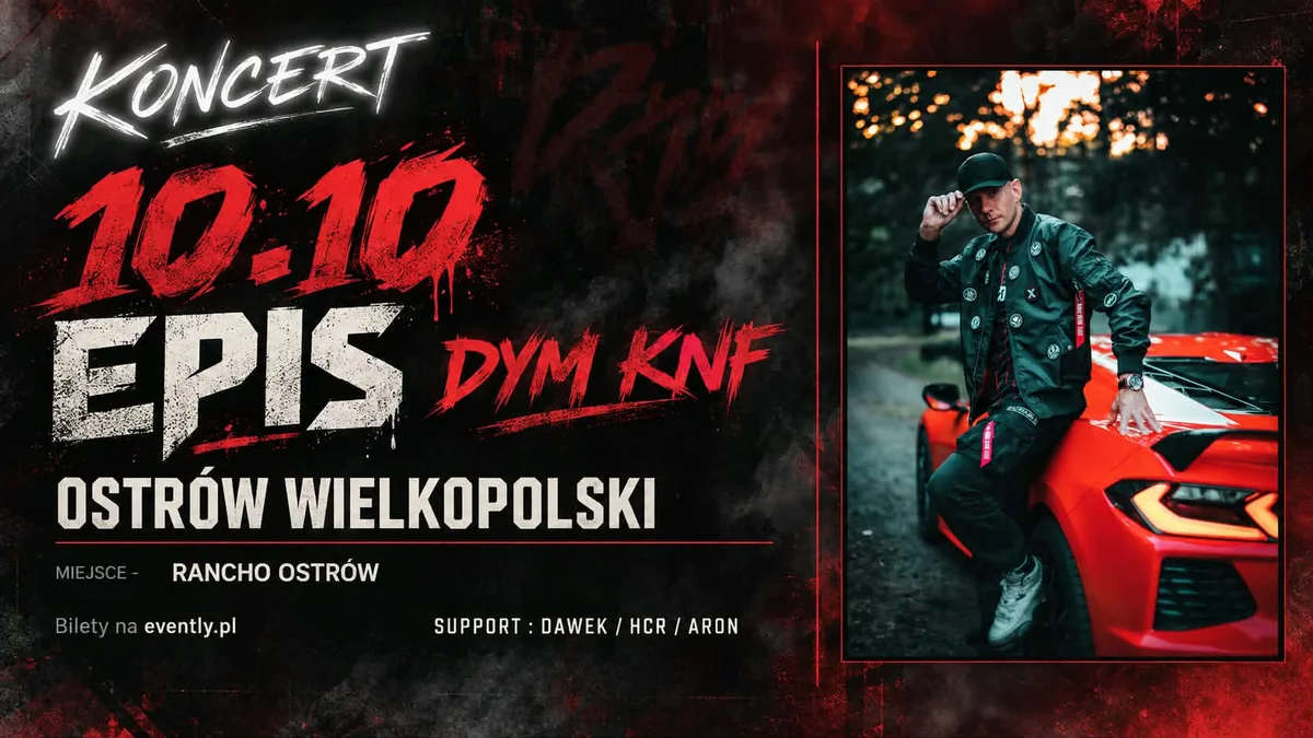 Grafika promocyjna wydarzenia EPIS DYM KNF w Ostrowie Wielkopolskim