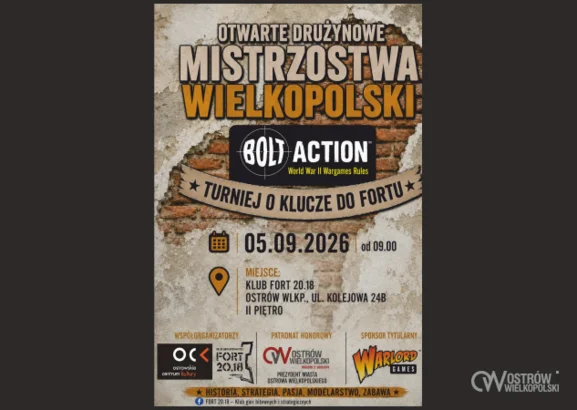 Grafika promocyjna wydarzenia FORT 20.18 - Otwarte Drużynowe Mistrzostwa Wielkopolski BOLT ACTION World War II Wargames Rules