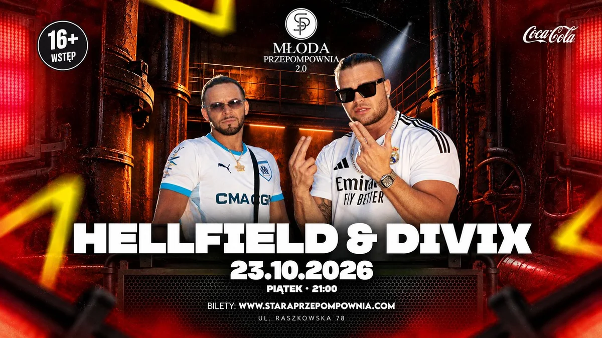 Grafika promocyjna wydarzenia HELLFIELD w Przepompowni 2.0: koncert na żywo