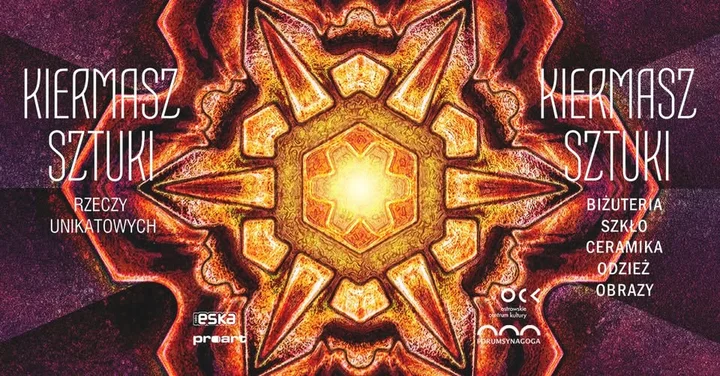 Grafika promocyjna wydarzenia KIERMASZ SZTUKI rzeczy unikatowych — 15 marca w Forum Synagoga