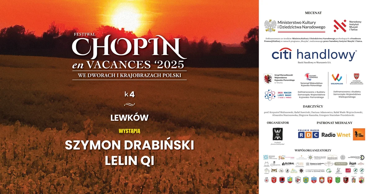 Grafika promocyjna wydarzenia Koncert fortepianowy w Pałacu Lipskich w Lewkowie