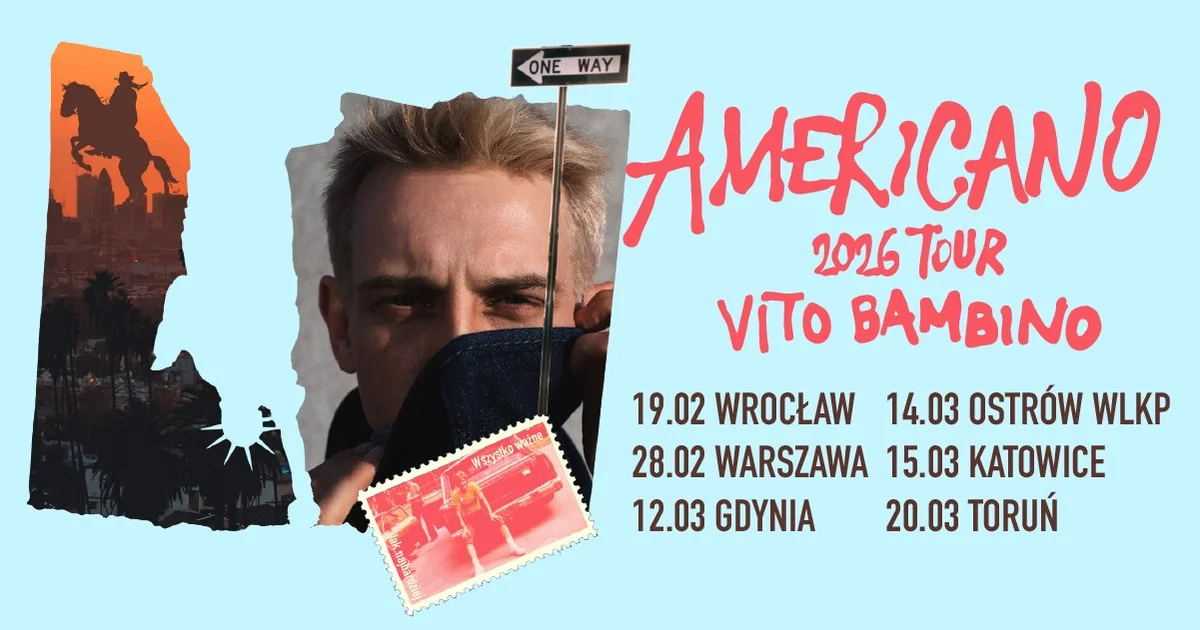 Grafika promocyjna wydarzenia Koncert Vito Bambino w Ostrowie Wielkopolskim w ramach trasy Americano 2026