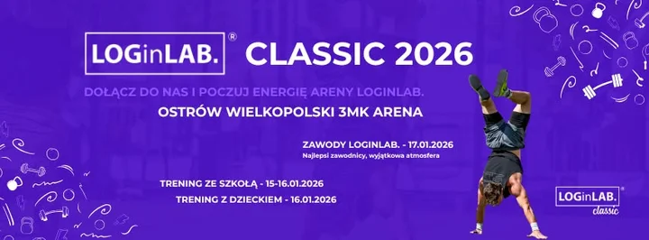 Grafika promocyjna wydarzenia LOGinLAB. Classic 2026 – Ostrów Wielkopolski