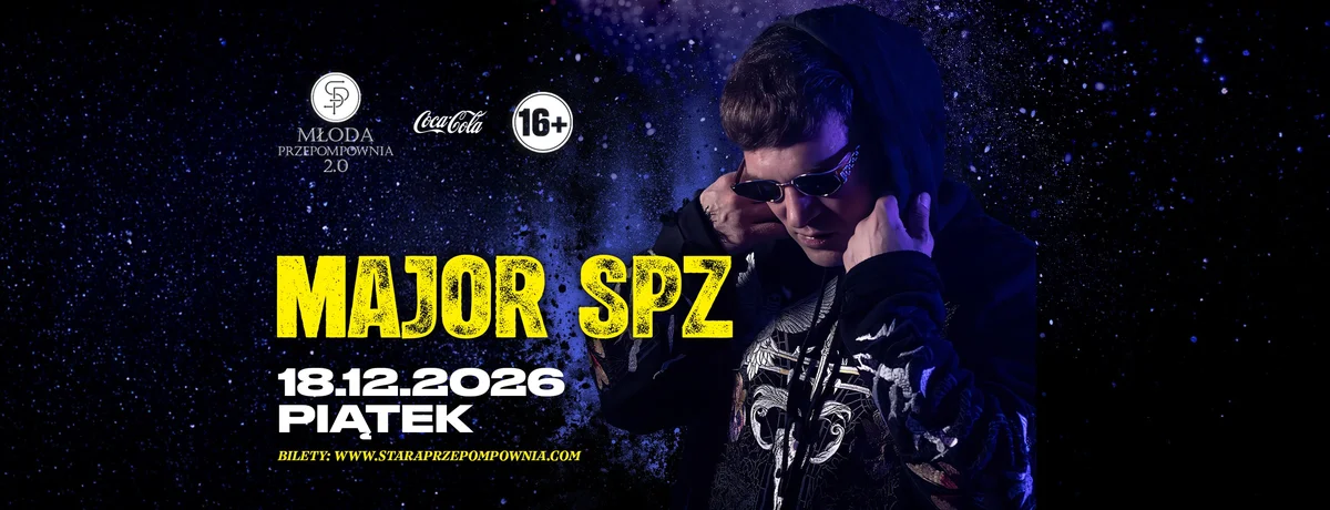 Grafika promocyjna wydarzenia MAJOR SPZ w Ostrowie – koncert i impreza