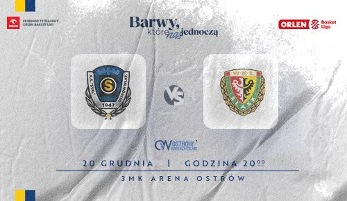 Grafika promocyjna wydarzenia Tasomix Rosiek Stal Ostrów Wielkopolski – WKS Śląsk Wrocław (12. kolejka OBL)