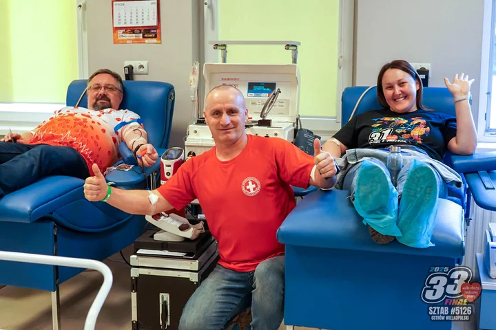 Grafika promocyjna wydarzenia Oddaj krew z WOŚP Ostrów Wielkopolski — 25 stycznia 2026