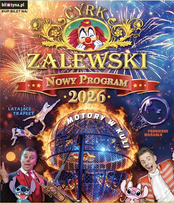 Grafika promocyjna wydarzenia Cyrk Zalewski — Widowisko 2026 w Ostrowie Wielkopolskim