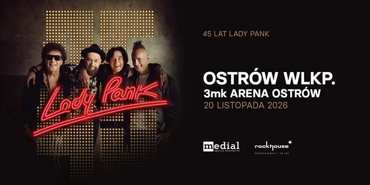 Grafika promocyjna wydarzenia Lady Pank 45-lecie — Ostrów Wielkopolski, 20 listopada 2026