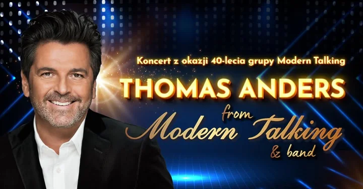 Grafika promocyjna wydarzenia Thomas Anders z Modern Talking – 40-lecie grupy Modern Talking w Ostrowie