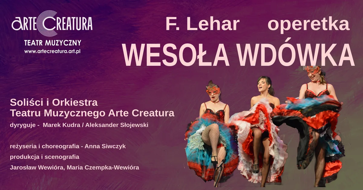 Grafika promocyjna wydarzenia Wesoła wdówka w Ostrowie