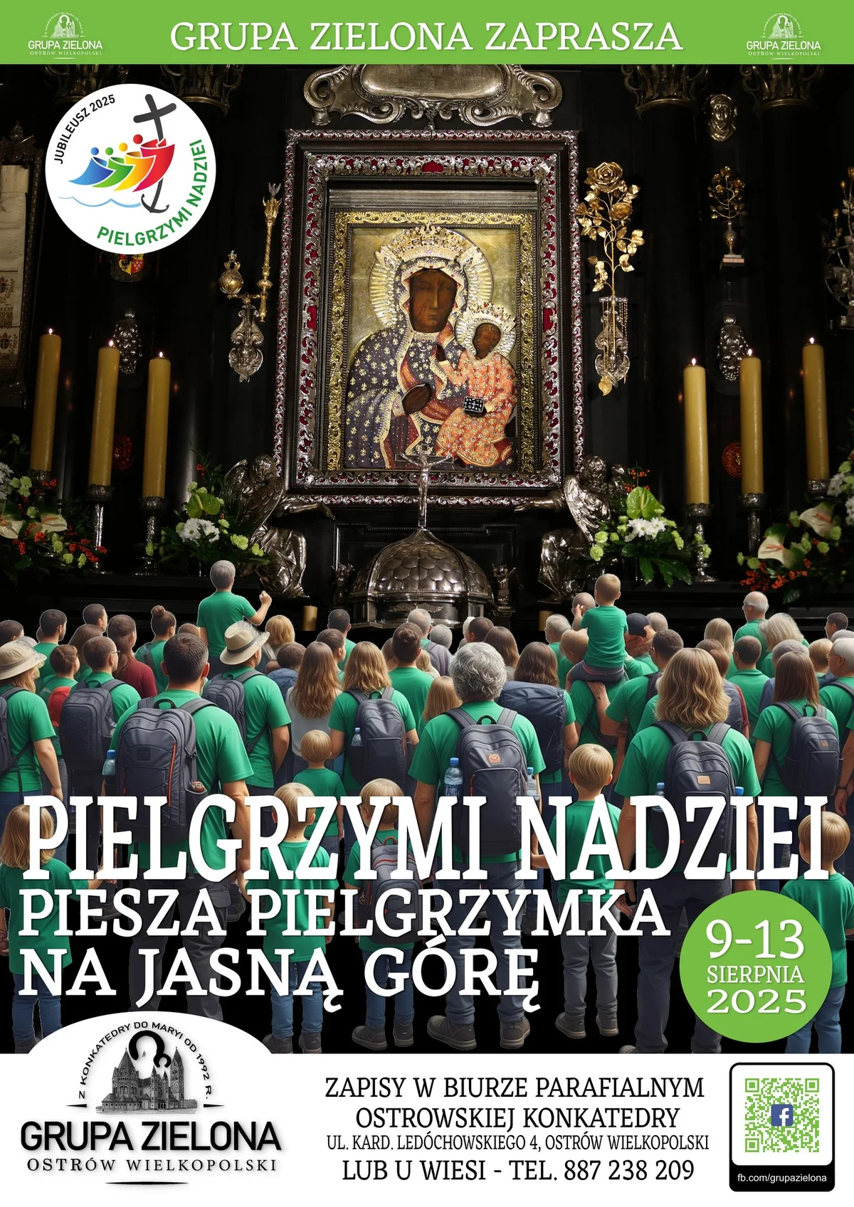 Grafika promocyjna wydarzenia Piesza pielgrzymka na Jasną Górę z Ostrowską Grupą Zieloną