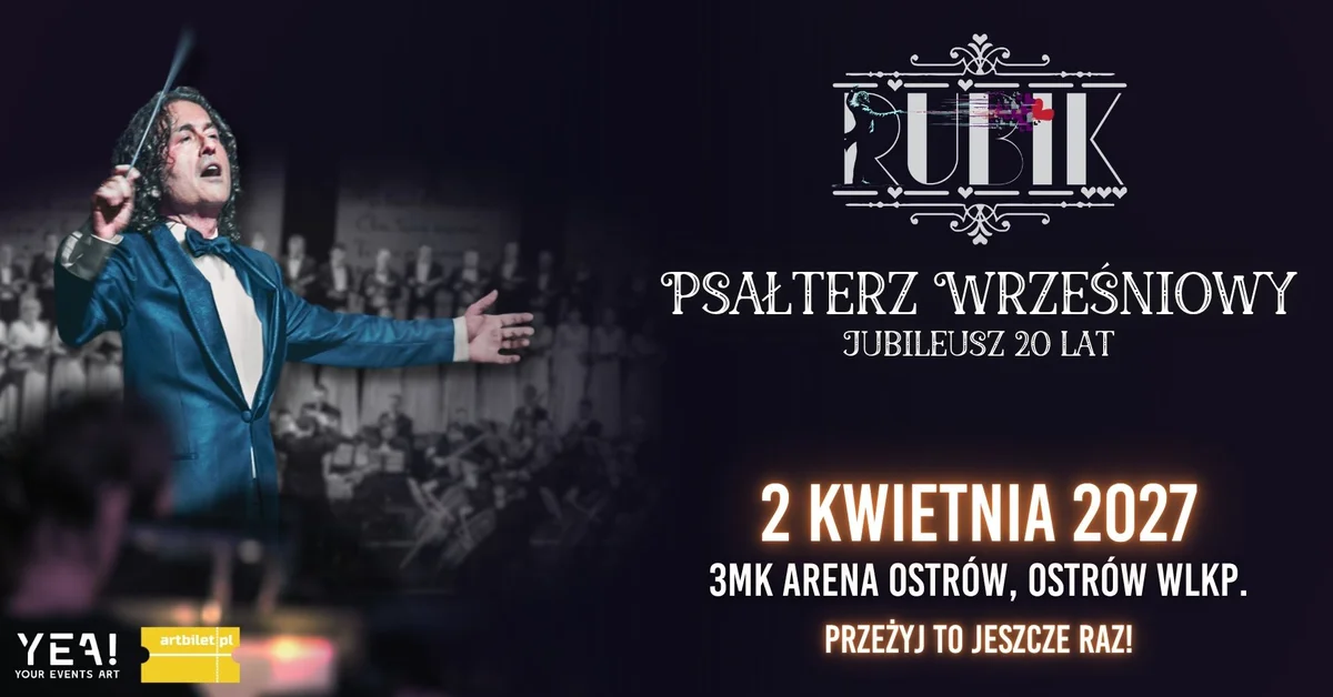 Grafika promocyjna wydarzenia Piotr Rubik – Psałterz wrześniowy: jubileusz w Ostrowie