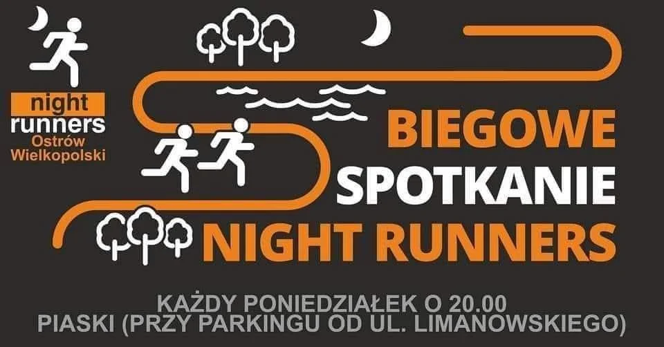 Grafika promocyjna wydarzenia Regularne biegi Night Runners w Ostrowie Wielkopolskim