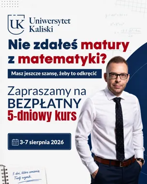 Grafika promocyjna wydarzenia Bezpłatny kurs przygotowawczy z matematyki dla maturzystów