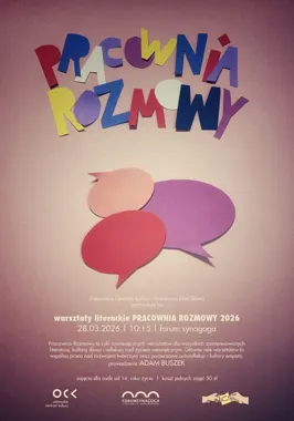 Grafika promocyjna wydarzenia PRACOWNIA ROZMOWY | Warsztaty literackie 2026 — spotkanie w Ostrowie