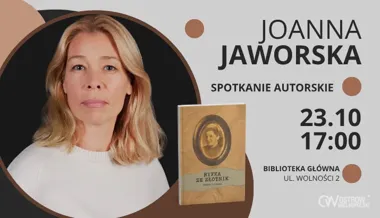 Grafika promocyjna wydarzenia Spotkanie autorskie z Joanną Jaworską