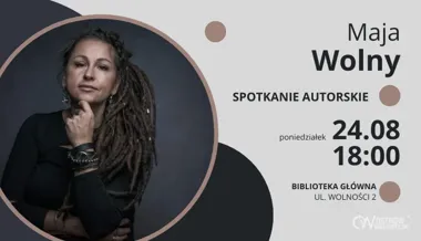 Grafika promocyjna wydarzenia Spotkanie autorskie z Mają Wolny