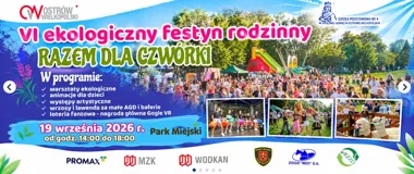 Grafika promocyjna wydarzenia VI Ekologiczny Festyn Rodzinny „Razem dla Czwórki”