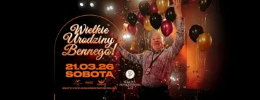 Grafika promocyjna wydarzenia Wielkie Urodziny Bennego w Starej Przepompowni 2.0