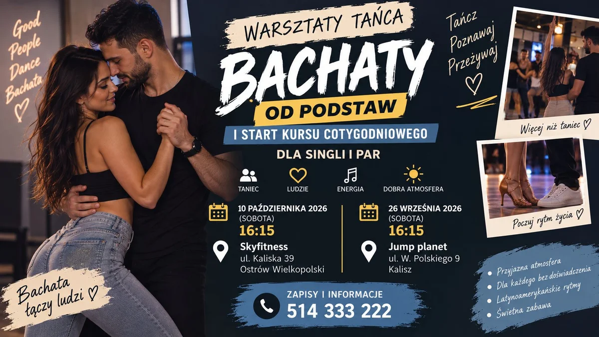 Grafika promocyjna wydarzenia Warsztaty Bachaty od podstaw w Ostrowie