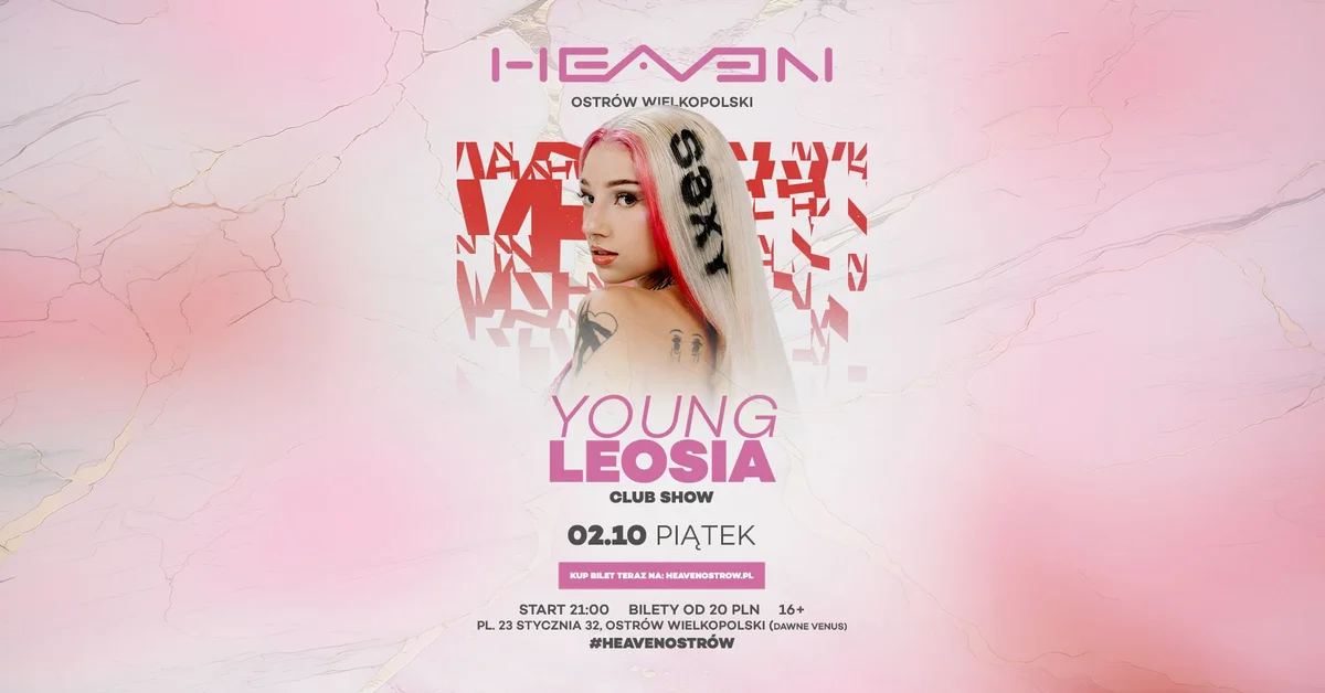 Grafika promocyjna wydarzenia YOUNG LEOSIA – koncert w HVN
