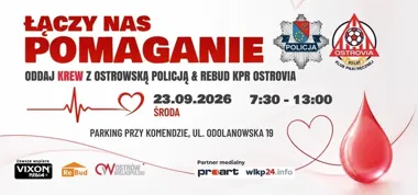 Krew, badania i dwa bilety za pomoc. Akcja policji w Ostrowie
