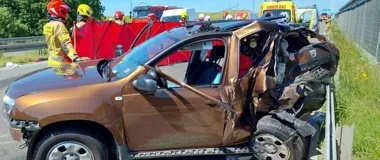 Sekundy od tragedii na S11 - jedna osoba nie przeżyła zderzenia pod Ostrowem